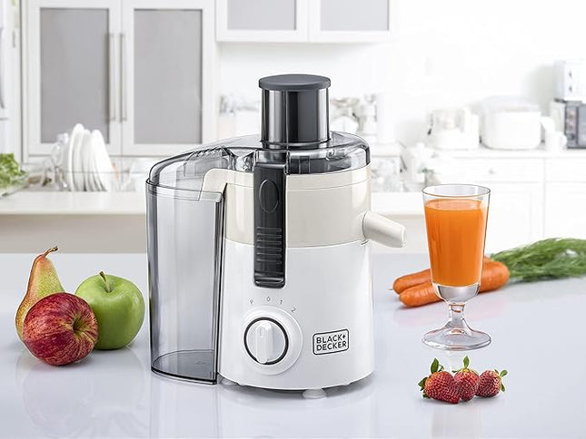 Black + Decker Electric Juicer , 0.95 Liter 250 Watt White Grey - JE250-B5