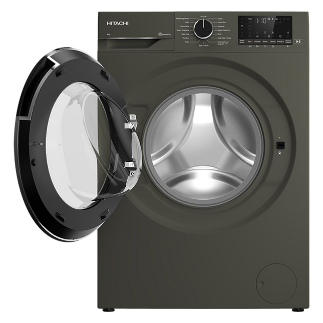 Hitachi 8kg Front Load Full Automatic Washing Machine - BD-80YFVEM - BLDC Inverter & Refreshing Steam - Dark Grey - Made in Turkey - image 2