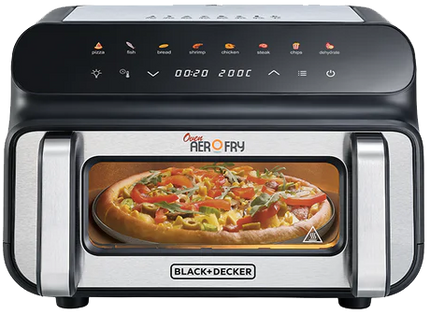 Black and Decker 5 in 1 Air Fryer , 2000 Watt , 10.5 Liter , Digital Touch Screen