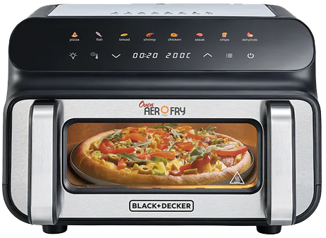 Black and Decker 5 in 1 Air Fryer , 2000 Watt , 10.5 Liter , Digital Touch Screen