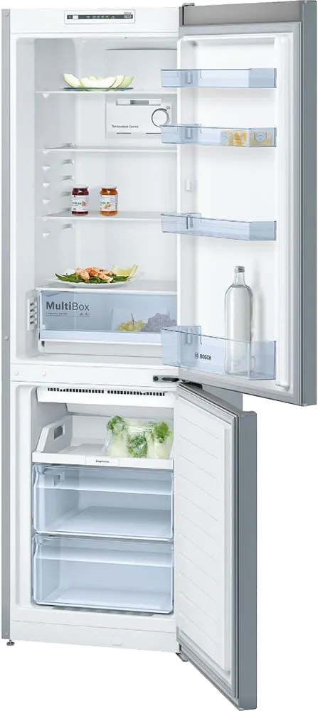Bosch 302L No-Frost 2-Door Combi Refrigerator KGN36NL30U Bottom Freezer - Silver Inox
