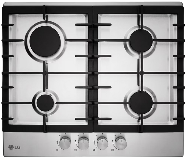 LG Built-In Gas Hob 4 Burners 60 cm China HU641BBG - Full Safety - Stainless Steel