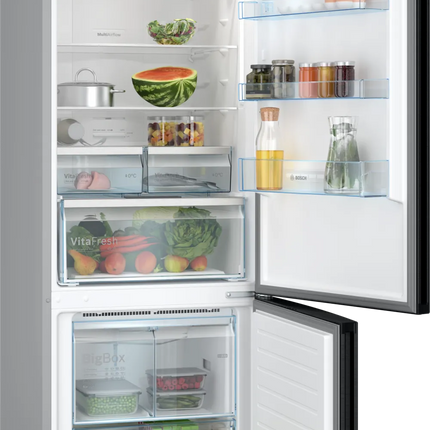 Bosch Refrigerator 505 Liters No Frost 2-Door Combi KGN56CX30U Bottom Freezer - Black