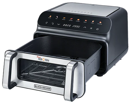 Black and Decker 5 in 1 Air Fryer , 2000 Watt , 10.5 Liter , Digital Touch Screen
