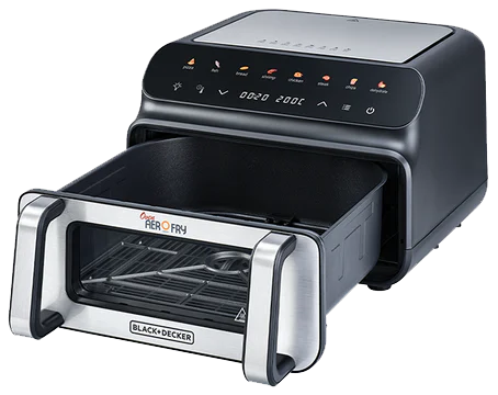 Black and Decker 5 in 1 Air Fryer , 2000 Watt , 10.5 Liter , Digital Touch Screen