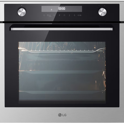 LG Built-In Electric Oven 60cm 72L WSEZM7225S2 - Digital with Safety, Fan & Grill - Black × Stainless Steel