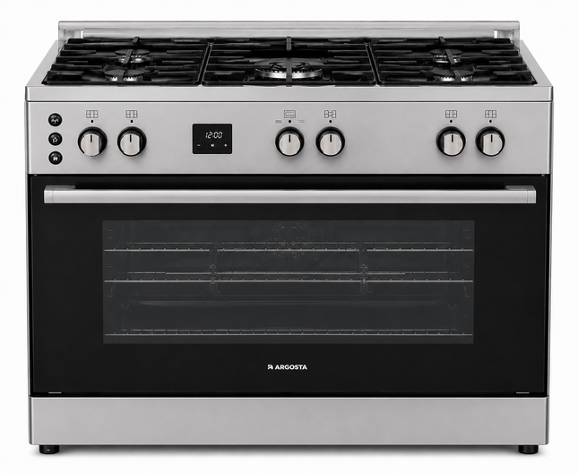Argosta 60x90 Free Standing Gas cooker , Silver, Full Safety, Digital Timer, Turkish Manufacturing (Model: AR FSS6090)