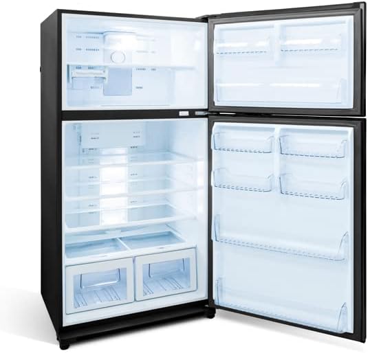 ثلاجة كيريازي بفريزر علوي، سعة 625 لتر، نوفروست، أسود - KHN 625L