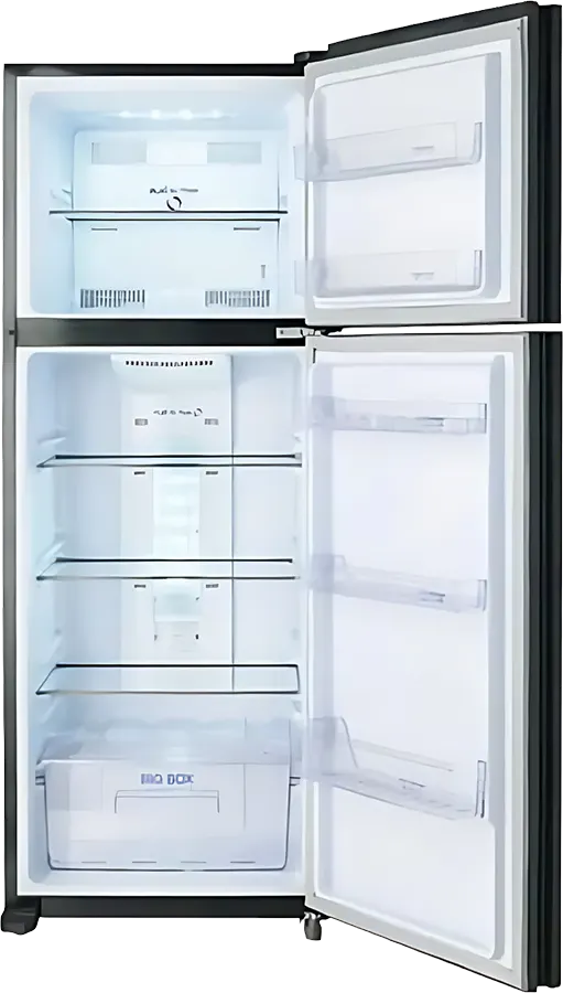 ثلاجة يونيون اير URN-600LBG1A-DTHRI نوفروست 440 لتر بباب زجاجي وتحكم رقمي باللمس - أسود 