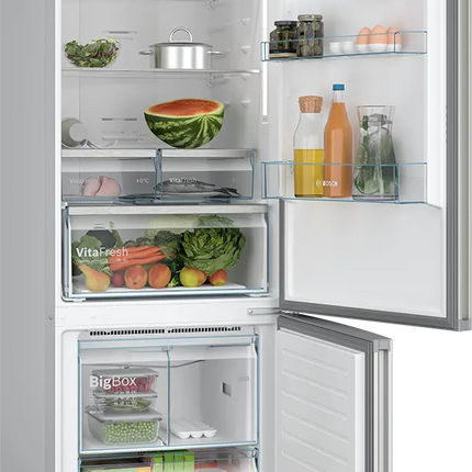 Bosch 483L No-Frost 2-Door Combi Refrigerator KGN55CIEE8 Bottom Freezer Digital - Silver