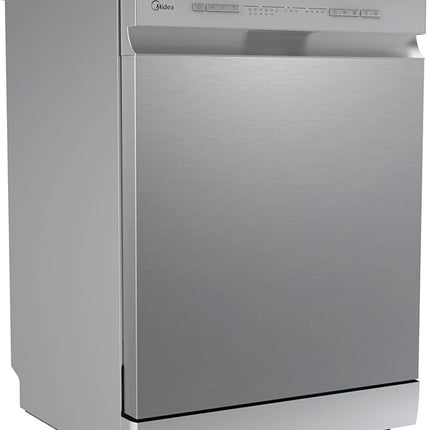 Midea Dishwasher MDWPF1333C(S)-W-EG, WIFI, Anti-bacterial filter, Adjustable Upper rack, Delay timer, Half load, rinse aid, water leakage protection, 13 Place sets, Silver