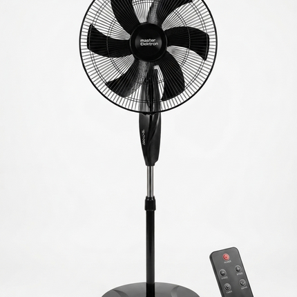 Master Elektron Stand Fan - 18 Inch - 6 Blades - 3 Speeds - Black - REMOTE-ME-18E PRO