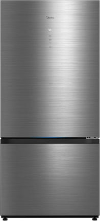 Midea refrigerator with a capacity of 680 liters, equipped with a bottom freezer and an inverter compressor.