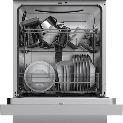 Midea Dishwasher MDWPF1333C(S)-W-EG, WIFI, Anti-bacterial filter, Adjustable Upper rack, Delay timer, Half load, rinse aid, water leakage protection, 13 Place sets, Silver
