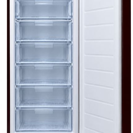 Unionaire Americool Vertical Deep Freezer - 6 Drawers - No Frost - Digital Display - Black/Red Glass - UFN230LBGRA DTHAMF