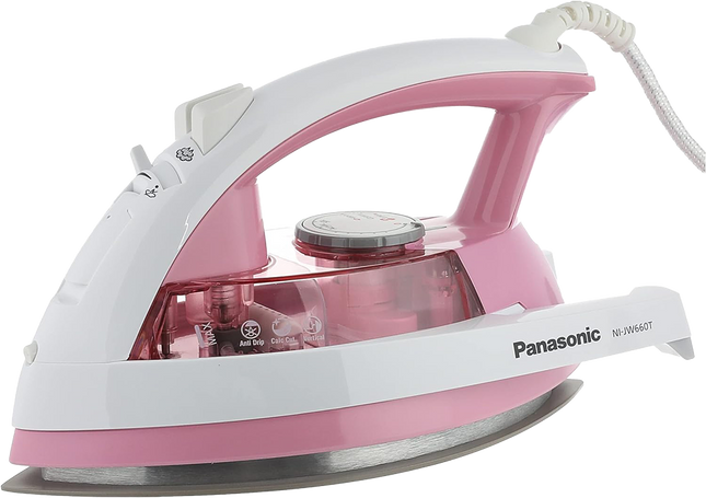Panasonic Steam Iron 2200W NI.JW660T - Titanium Soleplate - White × Pink - image 2
