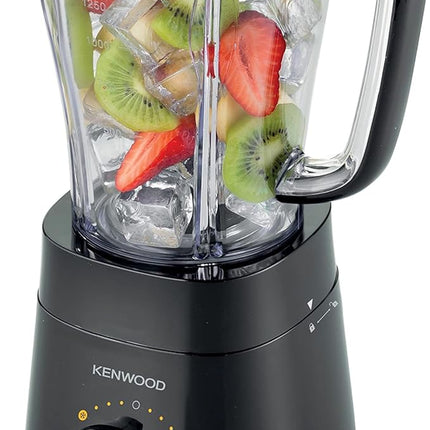 Kenwood blender smoothie maker 500w 1.5l with grinder mill, chopper mill, ice crush function blp15.360bk black (International Warranty)