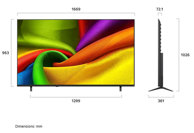 تلفزيون LG 75NU840B6LA الذكي 75 بوصة، LCD، NanoCell LED، دقة 4K UHD، معالج α7 AI 4K Gen9، ماجيك ريموت، ريسيفر مدمج - موديل 2026 