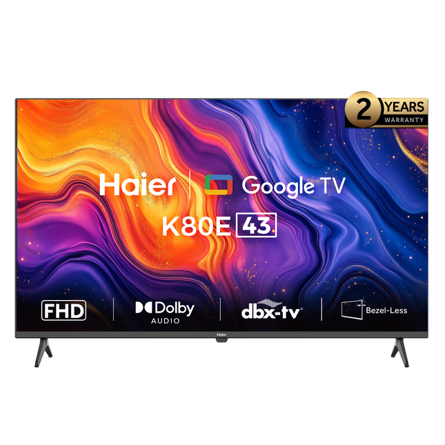 تلفزيون هاير الذكي 43 بوصة، ب تقنية FHD LED ورسيفر مدمج - H43K80EF