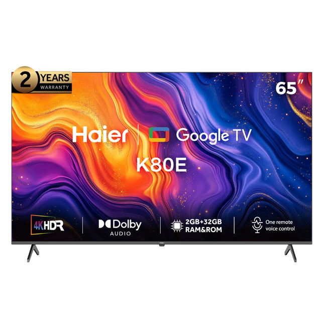 تلفزيون هاير الذكي 65 بوصة، بدقة 4K UHD LED مع رسيفر مدمج 
