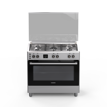 Argosta 60x90 Free Standing Gas cooker , Silver, Full Safety, Digital Timer, Turkish Manufacturing (Model: AR FSS6090)