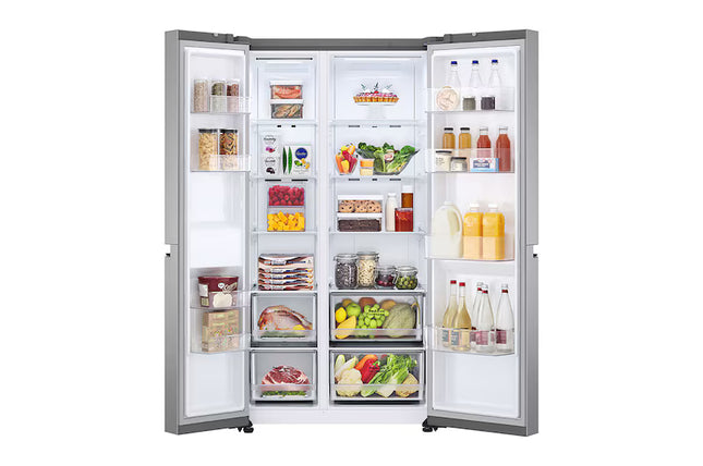 LG Side by side Refrigerator - 655 Liters - 2 Doors - Inverter - No Frost - Silver - B257SLWL