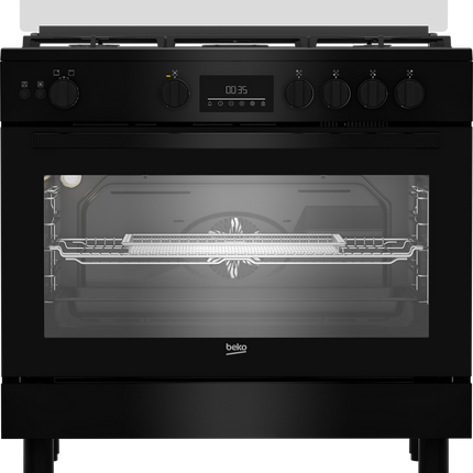 بوتجاز 60×90 سم  بيكو- 5 شعلات - غاز- امان كامل- مروحة ديجيتال- أسود- BGGR11225GB