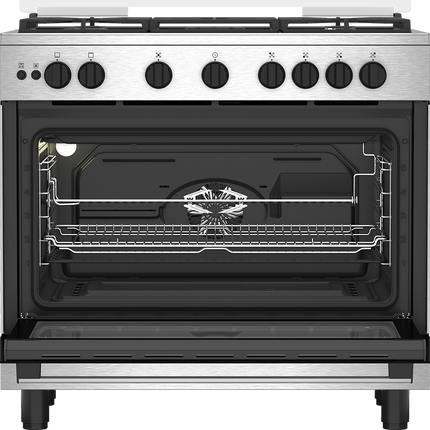 Cooker Beko 5 Burners 90 cm BGGR11215GX2 Digital Full Safety - Stainless Silver