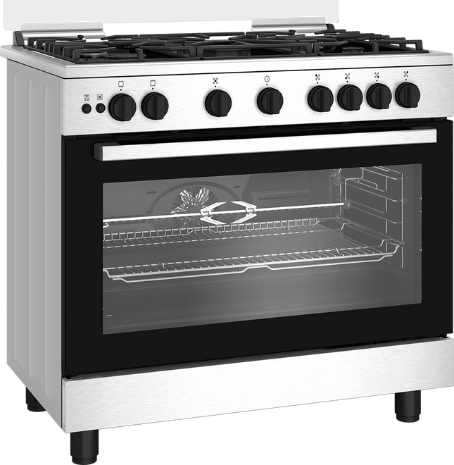 Cooker Beko 5 Burners 90 cm BGGR11215GX2 Digital Full Safety - Stainless Silver