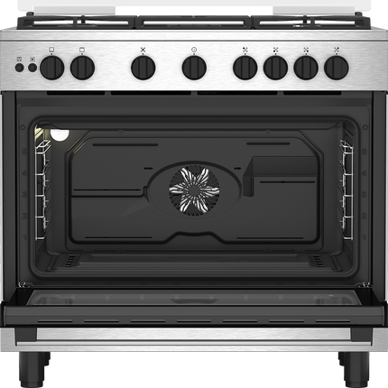 Cooker Beko 5 Burners 90 cm BGGR11215GX2 Digital Full Safety - Stainless Silver