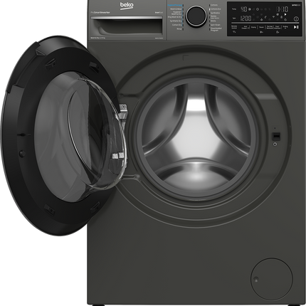 Beko fully automatic washing machine, front loading, 12 kg capacity with 8 kg dryer, 1400 RPM, digital display, inverter technology, gray, BWD12840MCI