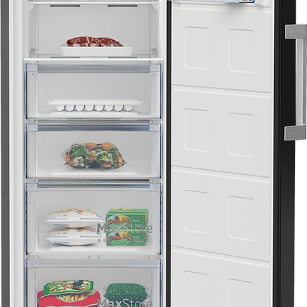Beko Upright 8 Drawers RFNE313E13STIEGB Deep Freezer No Frost Inverter - Silver