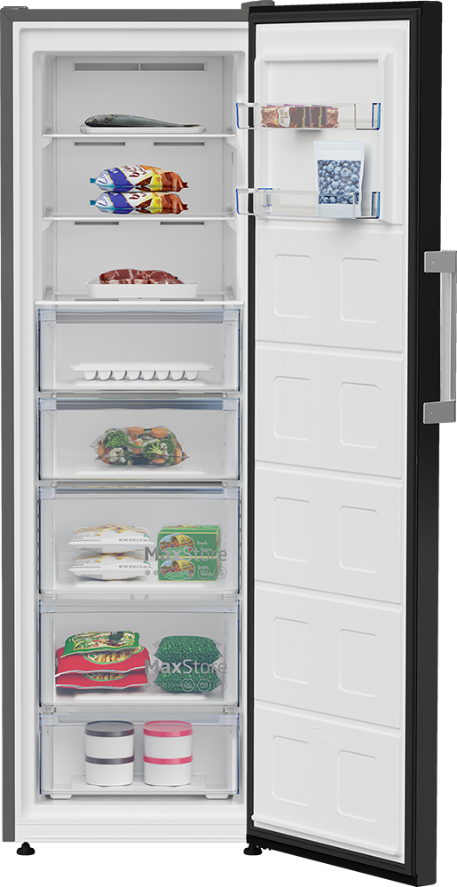 Beko Upright 8 Drawers RFNE313E13STIEGB Deep Freezer No Frost Inverter - Silver