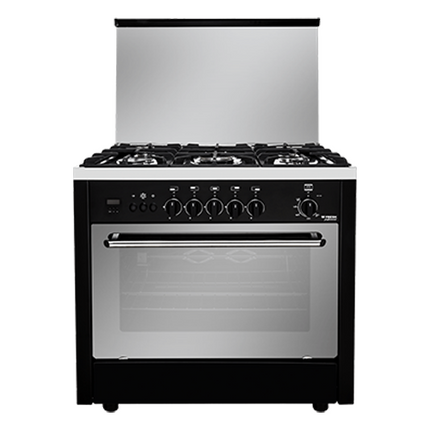 Fresh Professional Gas Cooker 60 x 90 cm - 5 Gas Burners - Full Safety Features - Self Ignition - Fan - Grill - Black CD0087
