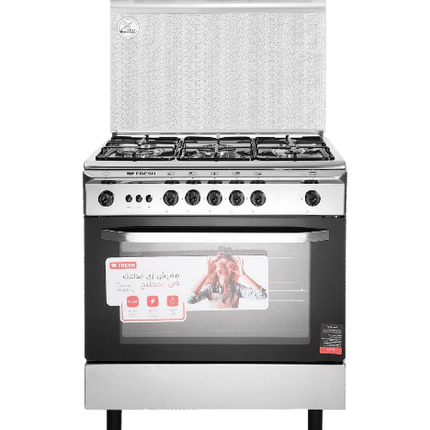 Fresh Italiano Gas Cooker 55x80 cm - 5 Gas Burners - Self Ignition - Grill - Fan - Stainless Steel -CD16607