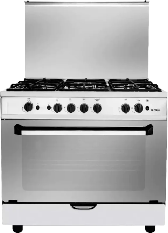 بوتجاز جلاكسى كاست 60 ×90سم فريش- 5 شعلة - غاز - إشعال ذاتي- مروحة - شواية - فضي- CD16610