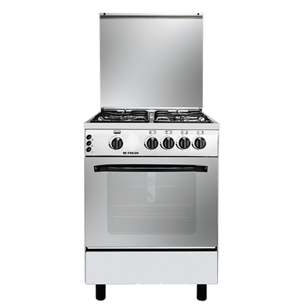 Fresh Rainbow Gas Cooker 60 x 60 cm - 4 Gas Burners - Self Ignition - Grill - Fan - Stainless Steel CD16630