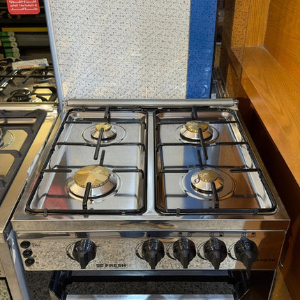 Fresh Rainbow Gas Cooker 60 x 60 cm - 4 Gas Burners - Self Ignition - Grill - Fan - Stainless Steel CD16630