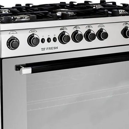 Fresh Milano Gas Cooker 60 x 90 cm - 5 Gas Burners - Self Ignition - Fan - Grill - Stainless Steel CD17300