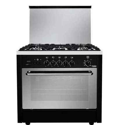 Fresh Professional Control Gas Cooker 60 x 90 cm - 5 Gas Burners - Full Safety Features - Self Ignition - Fan - Grill - Digital Display - Black CD5791