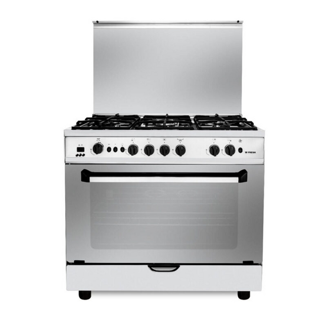 بوتجاز سمايل كاست 60×90 سم فريش- 5 شعلة- غاز -امان- إشعال ذاتي- مروحة - 2  شواية - شاشة ديجيتال -أستانلس ستيل- CD5851