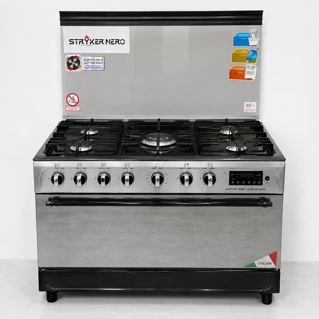 Universal Stryker Nero 90x60 Black Gas Cooker with Digital Timer & Convection Fan – STR-BT 9605