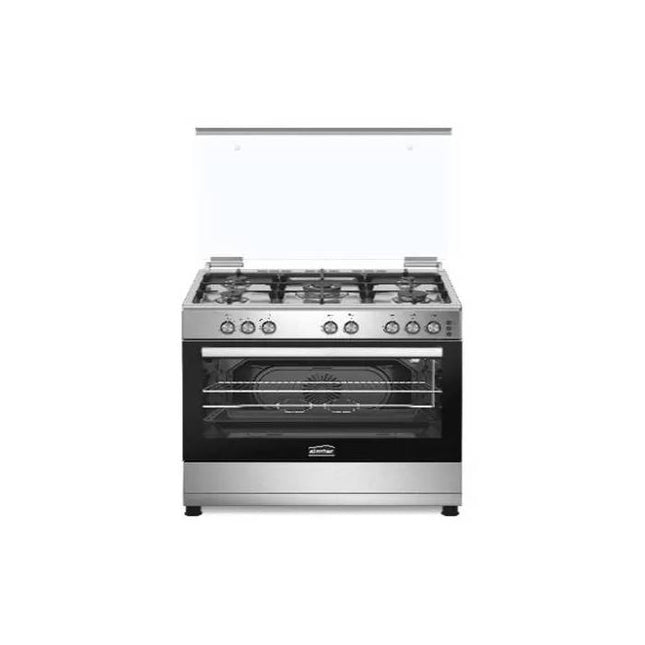 Simfer Gas Cooker 60x90 cm - Cast Iron - 5 Burners - Grill - Full Safety Features - 2 Fans - Stainless Steel- FS9060SGI01