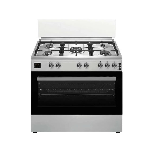 Simfer Gas Cooker 60x90 cm - Cast Iron - 5 Burners - Grill - Full Safety Features - 2 Fans - Hydraulic Door - Stainless Steel -FS9060SGI02