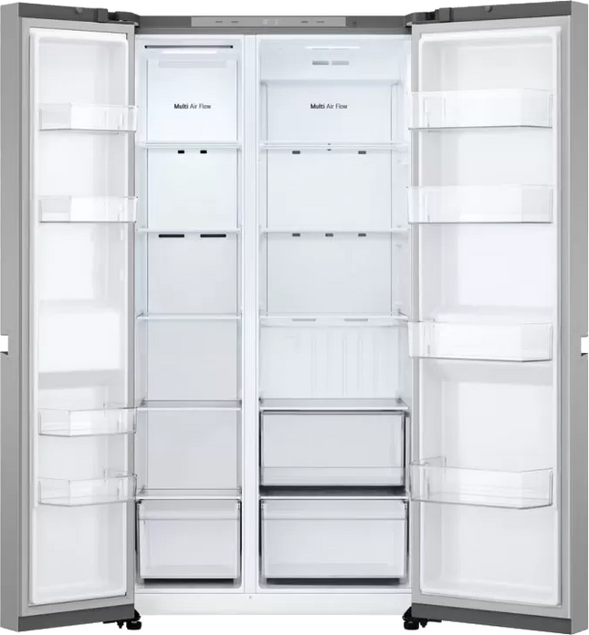 LG Side by side Refrigerator - 664 Liters - 2 Doors - Inverter - No Frost - Silver - GCB257KLJW