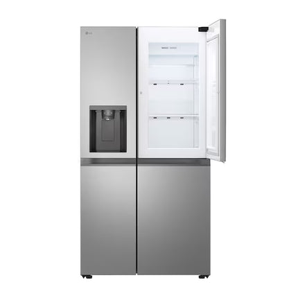 LG Side by side Refrigerator - 638 Liters, 4 Doors - Inverter - No Frost - Water Dispenser - Wi-Fi - Digital Display - Silver - GCJ257BLJW