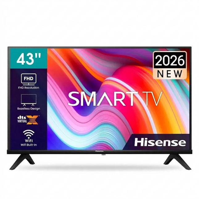 Hisense A4K تلفزيون ذكي مقاس 43 بوصة بدقة FHD بتقنية LED - H-43A4K 