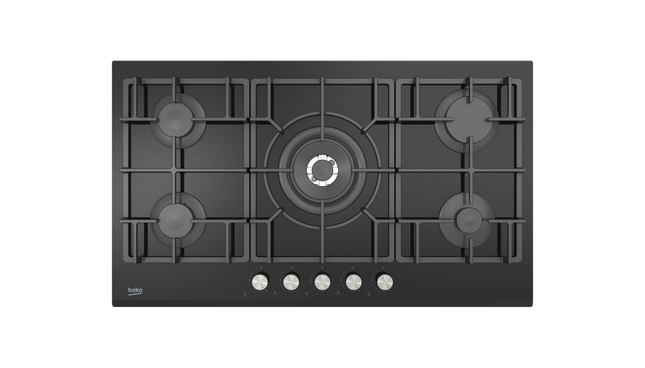 بوتجاز بلت ان 90 سم بيكو -غاز-5 شعلات - امان كامل-زجاج اسود-  HISW95226SEL