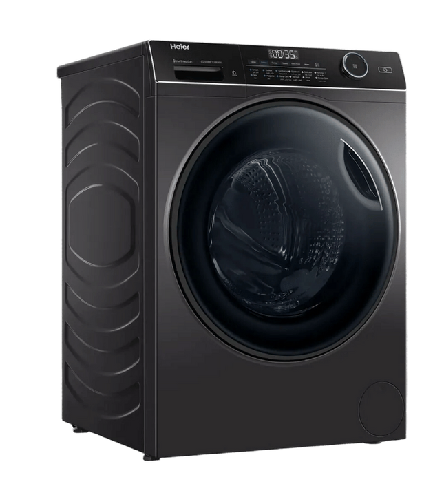 Haier Front Load Washing Machine - 9 kg - 24 Programs - Inverter - Steam - Wi-Fi - 1400 RPM - Digital Display - Dark Silver- HW90B14959S8TU1