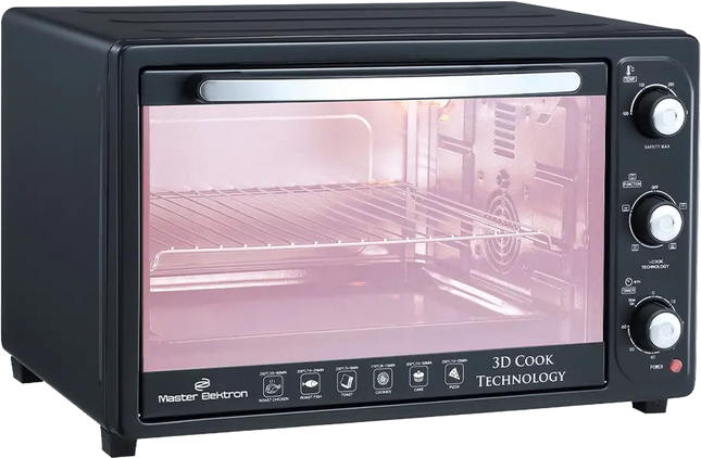 Master Electron 55L Electric Toaster Oven - 2500W - Grill - 2 Fans - Black ME-T55LB